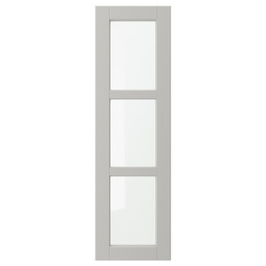 LERHYTTAN Glass door, light grey, 30x100 cm