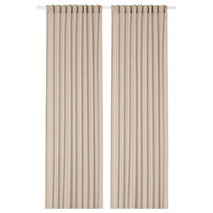 ROSENROBINIA Sheer curtains, 1 pair, beige, 145x300 cm