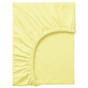 LEN Fitted sheet, yellow, 80x130 cm