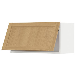 METOD Wall cabinet horizontal, white/Forsbacka oak, 80x40 cm