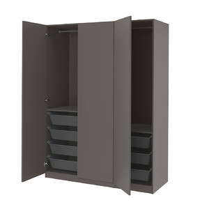 PAX / FORSAND Wardrobe, dark grey/dark grey, 150x60x201 cm