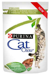 Purina Cat Chow Sterilised Wet Cat Food Lamb with Green Beans in Gravy 85g