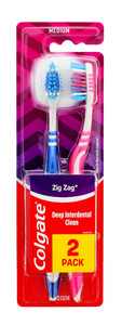 Colgate Toothbrush Zig Zag Plus, Medium. 1 + 1 Free