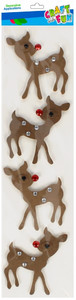 Craft Christmas Self-Adhesive Decoration Set 3D Reindeer 4pcs