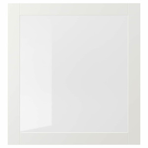 SINDVIK Glass door, white, clear glass, 60x64 cm
