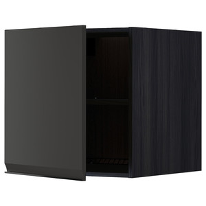 METOD Top cabinet for fridge/freezer, black/Upplöv matt anthracite, 60x60 cm