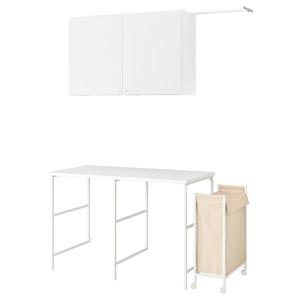 ENHET Storage combination, white, 139x63.5 cm