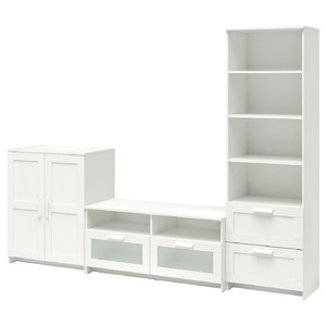 BRIMNES TV storage combination, white, 258x41x190 cm