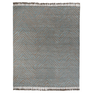 KLAPPERSTARR Rug, high pile, blue/handmade, 240x300 cm