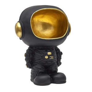 Astronaut Organizer Figurine, black/gold
