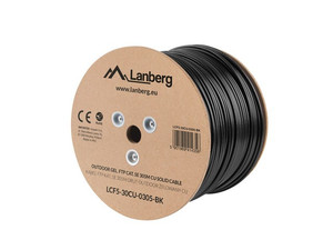 Lanberg FTP Solid Cable Cat.5E 305m CU outdoor, gel-filled, 305m, black