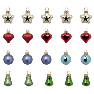 VINTERFINT Decoration, bauble, mixed shapes/glass mixed colours