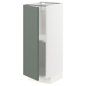 METOD Base cabinet with shelves, white/Bodarp grey-green, 30x37 cm