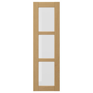 FORSBACKA Glass door, oak, 30x100 cm