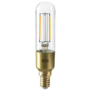 LUNNOM LED bulb E14 200 lumen, dimmable/tube-shaped clear glass, 25 mm