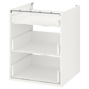 ENHET Base cb w 3 drawers, white, 60x60x75 cm