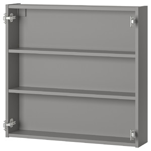 ENHET Wall cb w 2 shelves, grey, 80x15x75 cm