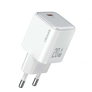 USAMS Wall Charger EU Plug USB-C PD 3.0 20W Fast Charging, white