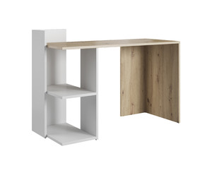 Desk with Shelves Paco, artisan oak/matt white