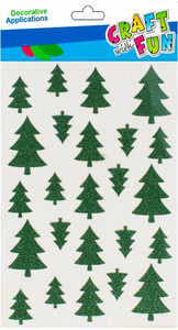 Craft Christmas Self-Adhesive Decoration Set Christmas Tree 24pcs, green