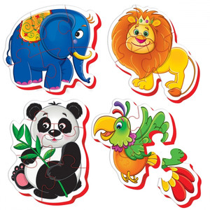 Foam Baby Puzzle 4x 4pcs Zoo 3+