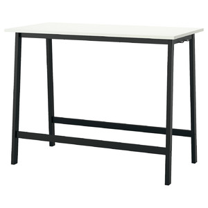 MITTZON Conference table, white/black, 140x68x105 cm