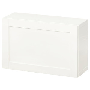 BESTÅ Wall-mounted cabinet combination, white/Hanviken white, 60x22x38 cm