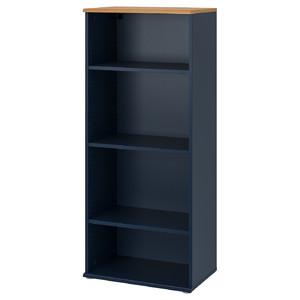 SKRUVBY Bookcase, black-blue, 60x140 cm