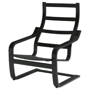 POÄNG Armchair frame, black-brown