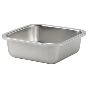 IKEA 365+ Food container, square/stainless steel, 600 ml
