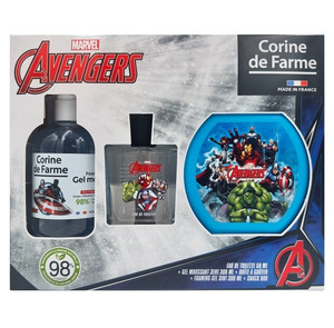 CORINE DE FARME Disney Gift Set Avengers - Eau de Toilette, Foaming Gel & Snack Box