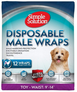 Simple Solution Disposable Male Dog Wraps - Toy/XS 12pcs