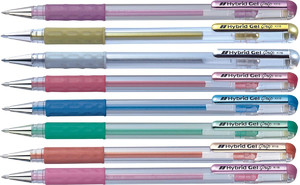 Pentel Hybrid Gel Grip 0.8mm K118 12pcs, gold ink