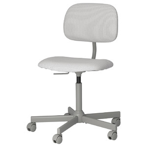 BLECKBERGET Swivel chair, Klovsta white/grey