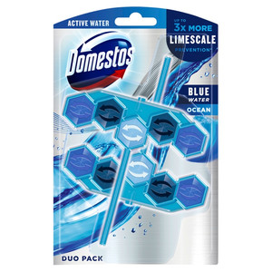 Domestos Ocean DUO Toilet Freshener Power 5+ Active Blue Water  2 x 53g