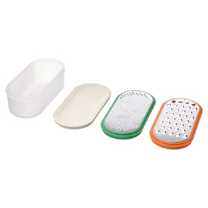 UPPFYLLD Grater with container, set of 4, mixed colours