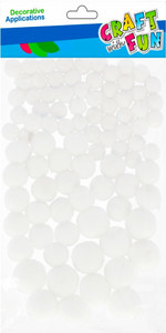 Pompoms 90pcs, white