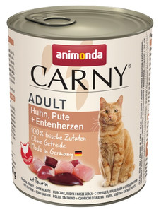 Animonda Carny Adult Chicken, Turkey & Duck Hearts Cat Food Can 800g