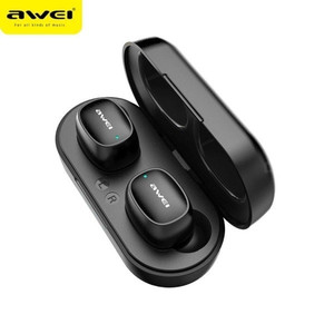 Awei Stereo Headphones Bluetooth 5.0 with Dock Station T13 TWS, black