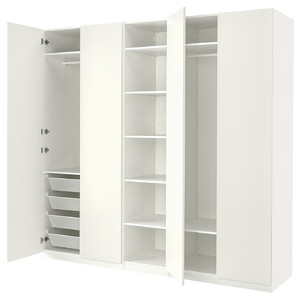 PAX / FORSAND Wardrobe, white, 250x60x236 cm