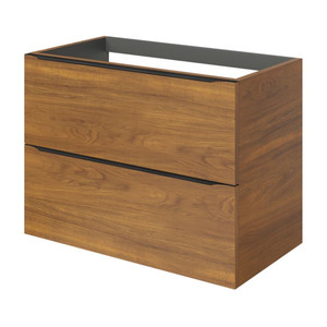 Goodhome Wall-mounted Basin Cabinet Imandra 80 cm, walnut