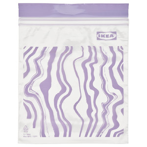 ISTAD Resealable bag, patterned lilac, 1 l, 20 pack