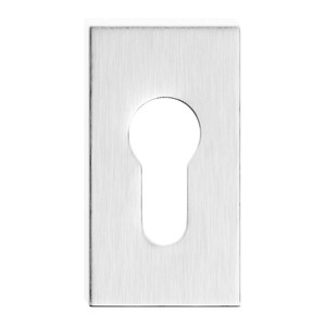 Metalbud Door Escutcheon, rectangular, brushed steel