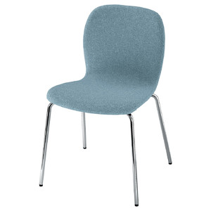 KARLPETTER Chair, Gunnared light blue/Sefast chrome-plated