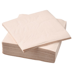 FANTASTISK Paper napkins, pale pink, 33x33 cm, 50 pack