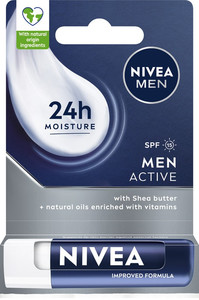 NIVEA MEN Active Moisturizing Lip Balm With Shea Butter SPF 15 4,8g