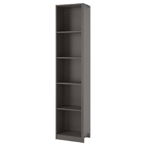 PAX Add-on corner unit with 4 shelves, dark grey, 53x35x236 cm