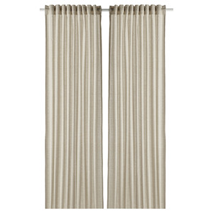 HANNALILL Curtains, 1 pair, light olive-green, 145x300 cm