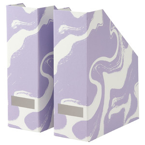 TJENA Magazine file, patterned/lilac white