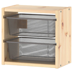 TROFAST Wall storage, light white stained pine/dark grey, 32x21x30 cm